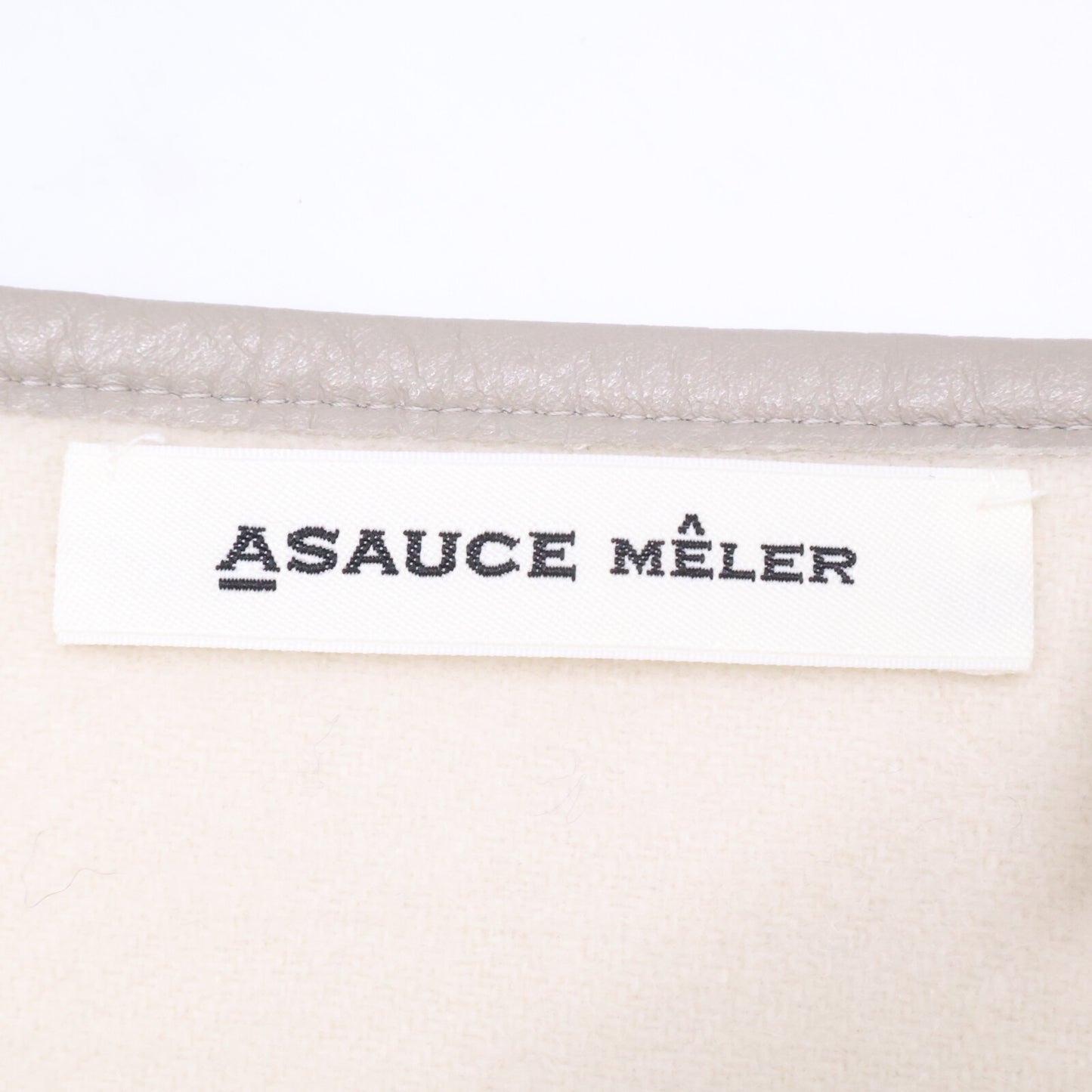 ASAUCE MELER [Excellent Condition] Leather Piping Cashmere Stole