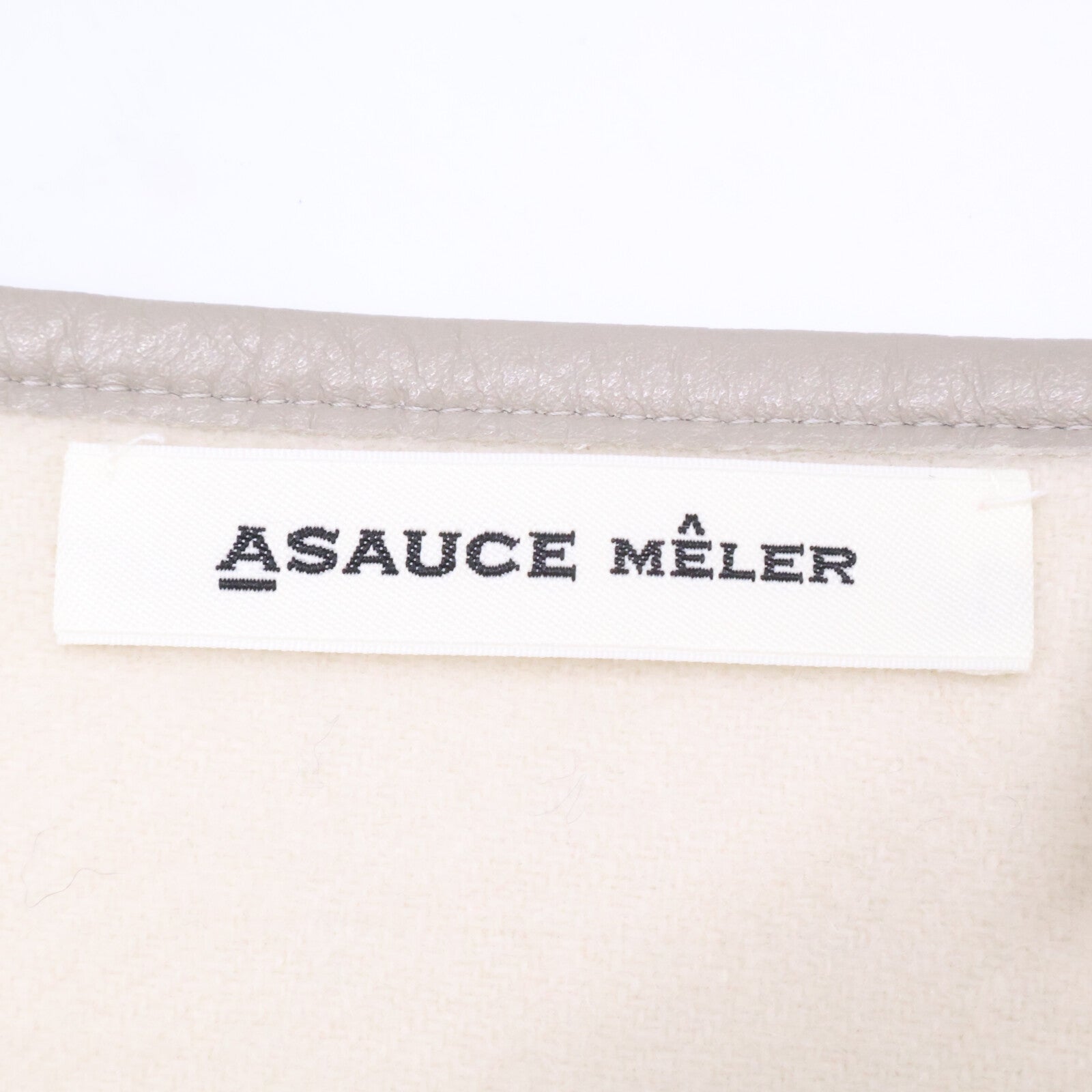 ASAUCE MELER [Excellent Condition] Leather Piping Cashmere Stole