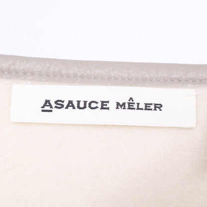 ASAUCE MELER [Excellent Condition] Leather Piping Cashmere Stole