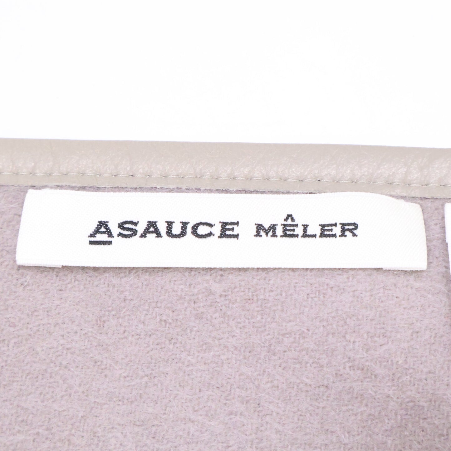 ASAUCE MELER アソースメレ 【美品】レザーパイピング カシミヤ ストール