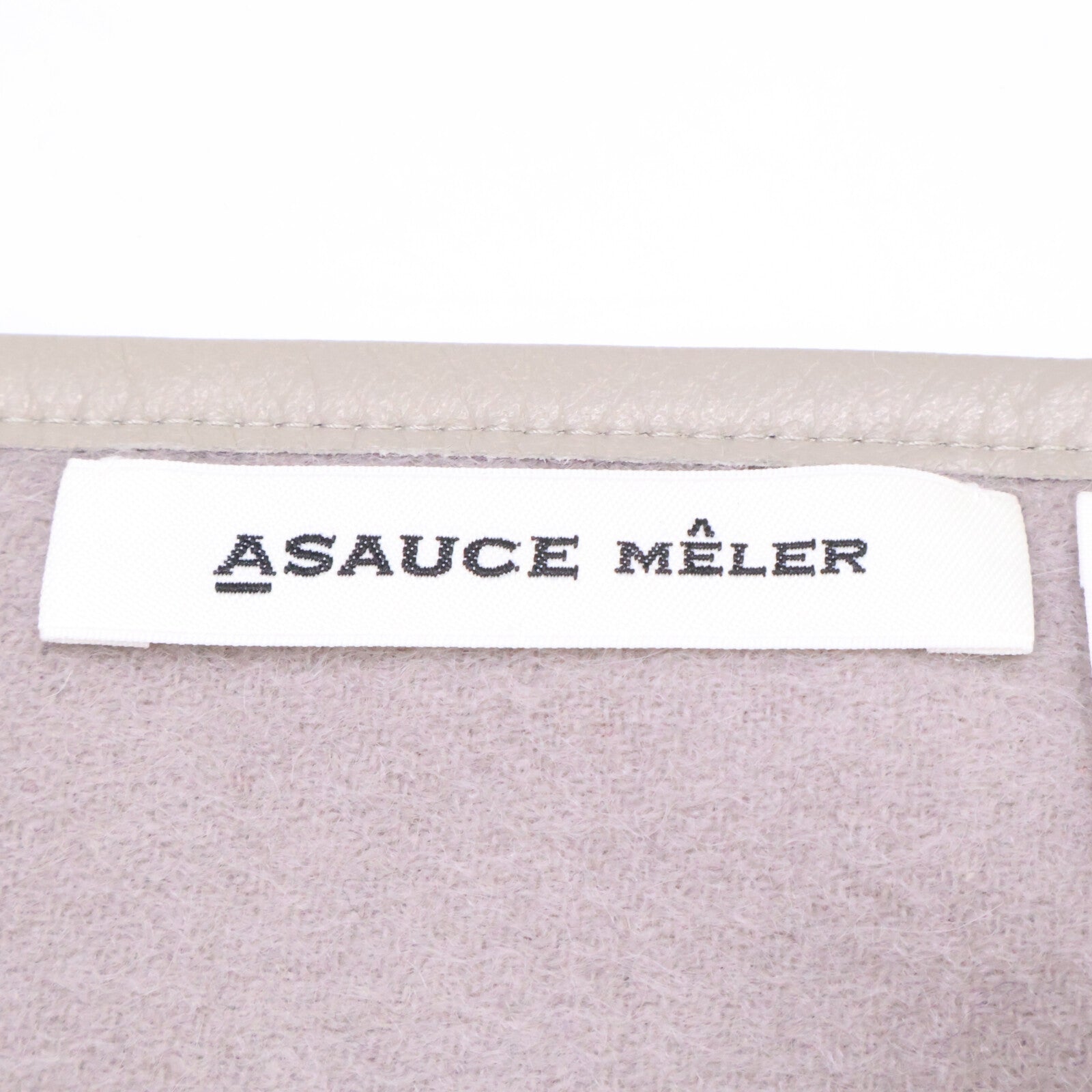 ASAUCE MELER アソースメレ 【美品】レザーパイピング カシミヤ ストール