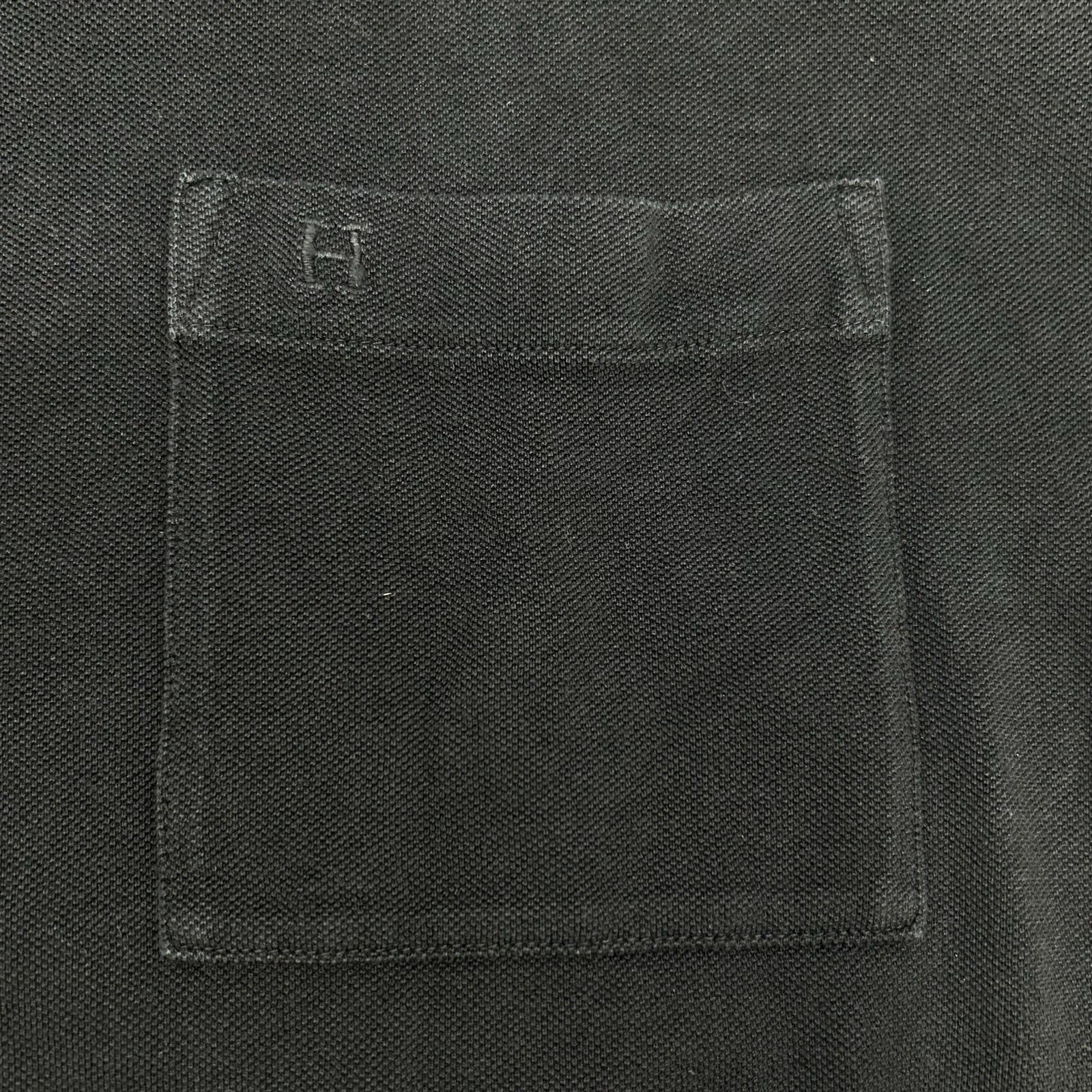 HERMES エルメス ブラック コットン H刺繍 半袖Tシャツ トップス