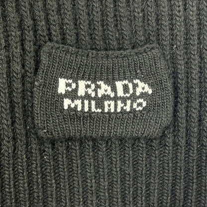 PRADA プラダ UMT409 21年製 ブラック ロゴニットベスト トップス