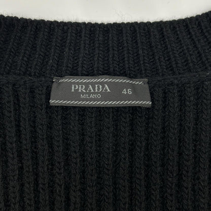PRADA プラダ UMT409 21年製 ブラック ロゴニットベスト トップス
