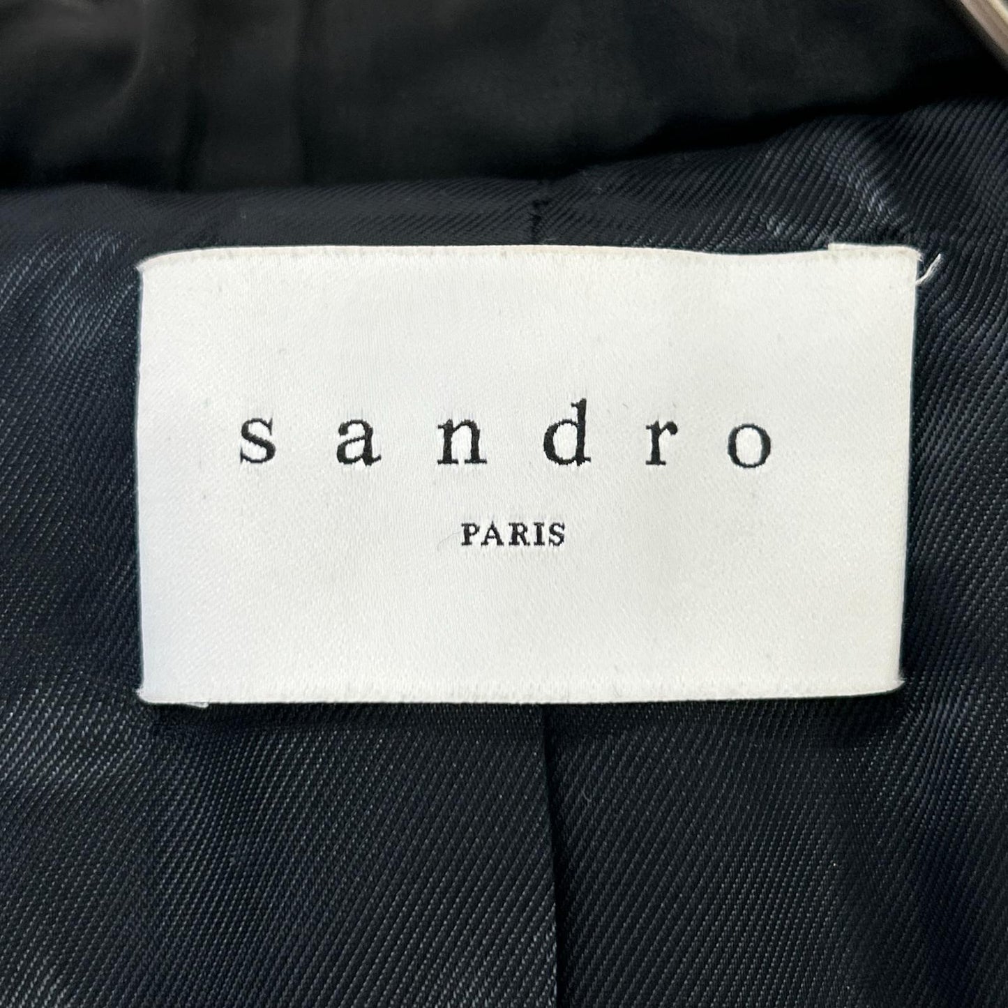 sandro サンドロ グレー ウール チェーンボタン ファーコート コート