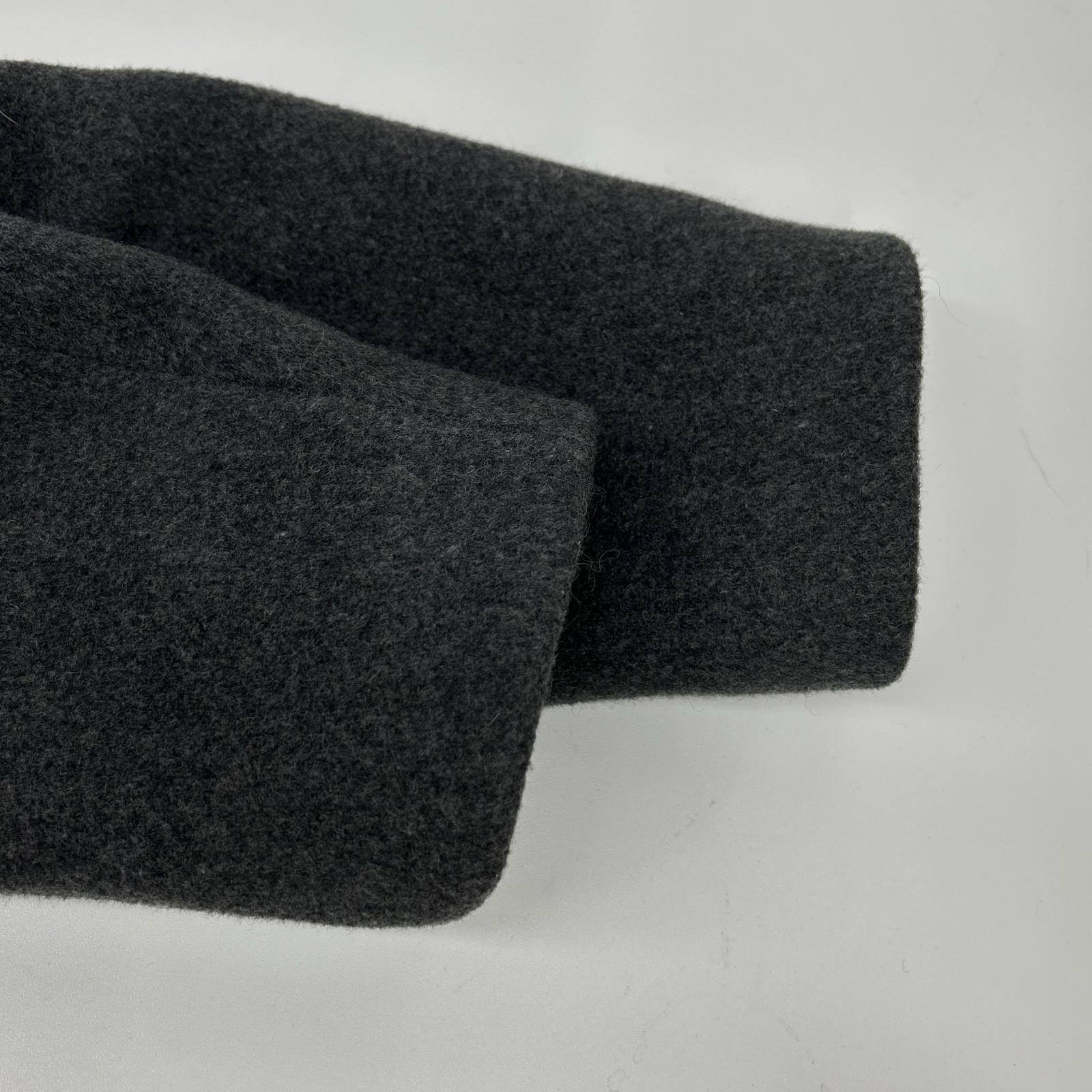 SANDRO Sandro gray wool chain-button fur coat coat