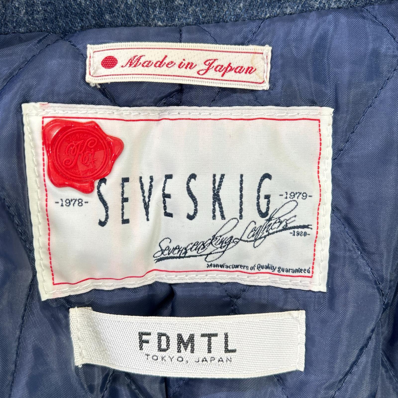 SEVESKIG セヴシグ ×FDMTL インディゴ デニム ロングライダースジャケット コート