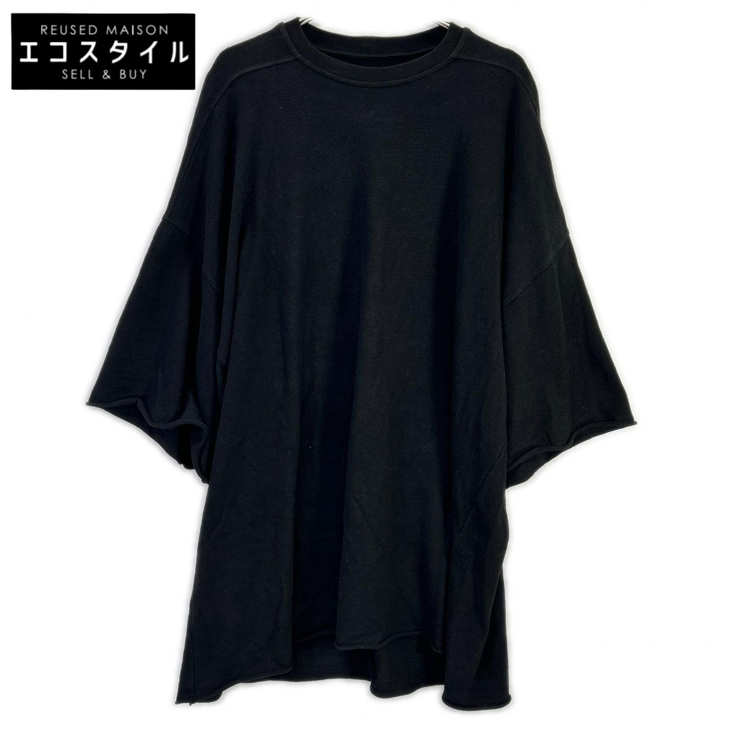 Rick Owens リックオウエンス RR02C7283-BGW 23AW ブラック Oversize Tommy Tee トップス