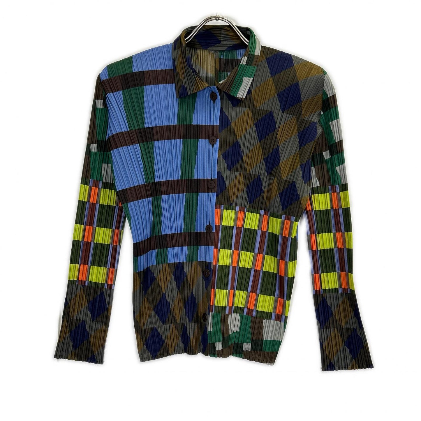 PLEATS PLEASE プリーツプリーズ 25AW PP53JJ722 HARMONY ブルー系マルチカラー プリーツ シャツ トップス