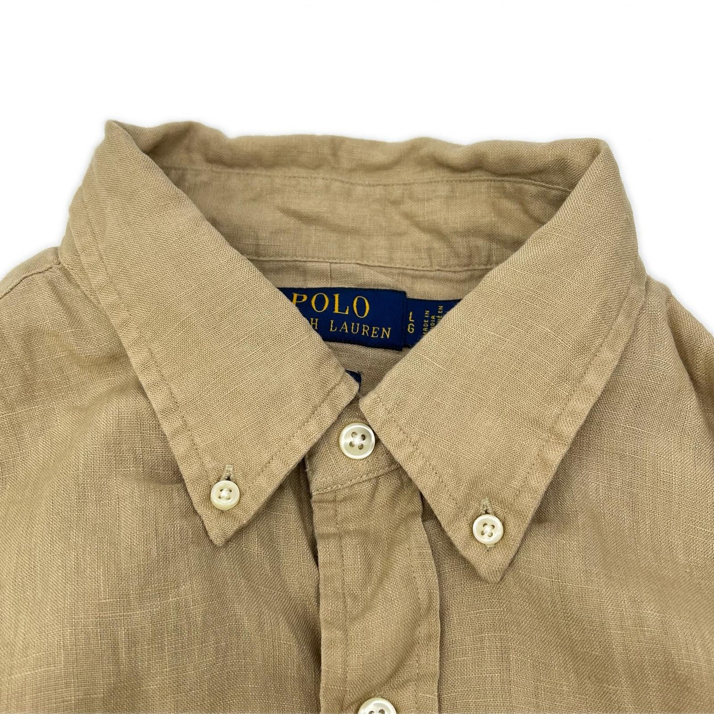 POLO RALPH LAUREN ポロ ラルフローレン ベージュ クラシックフィット リネンシャツ トップス