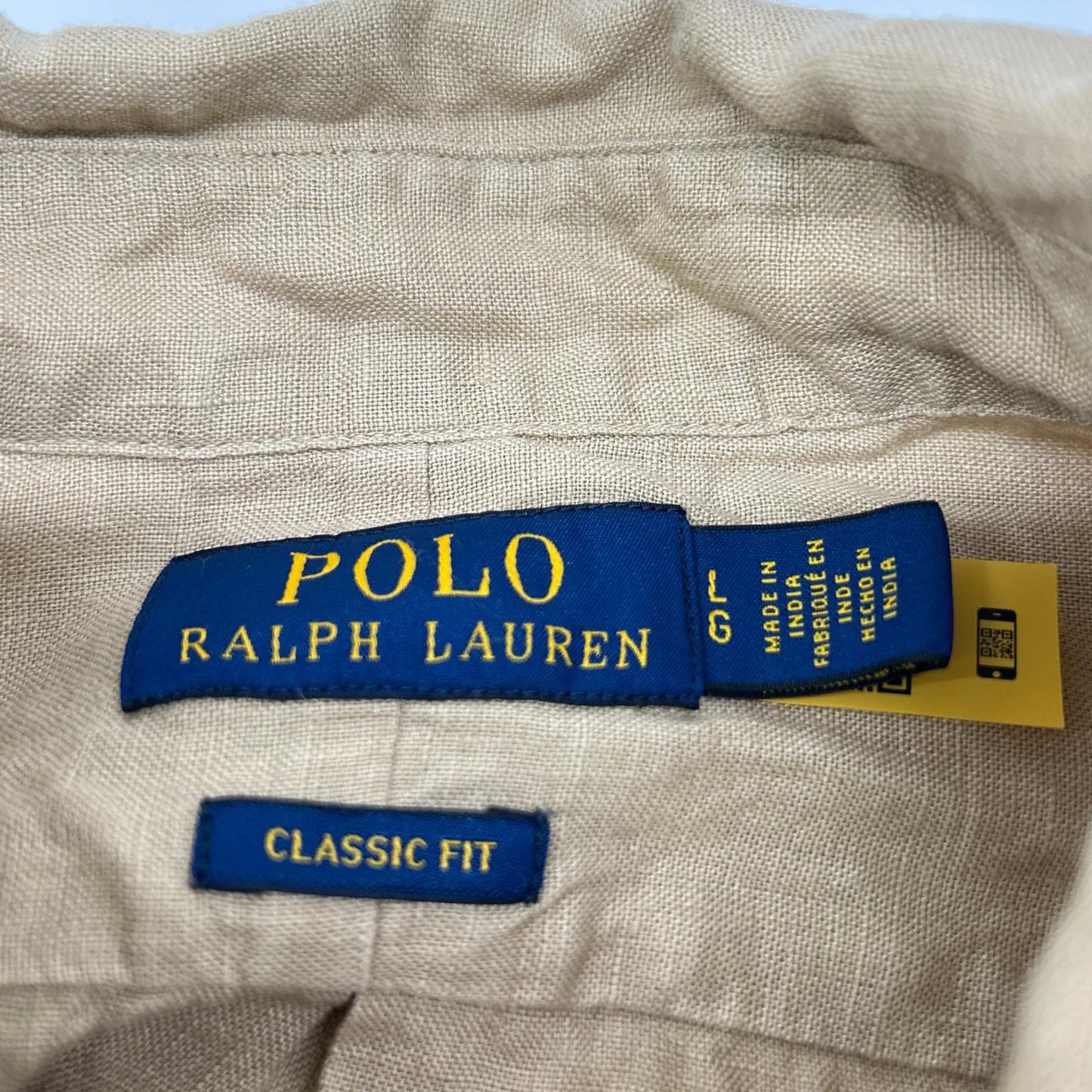 POLO RALPH LAUREN ポロ ラルフローレン ベージュ クラシックフィット リネンシャツ トップス