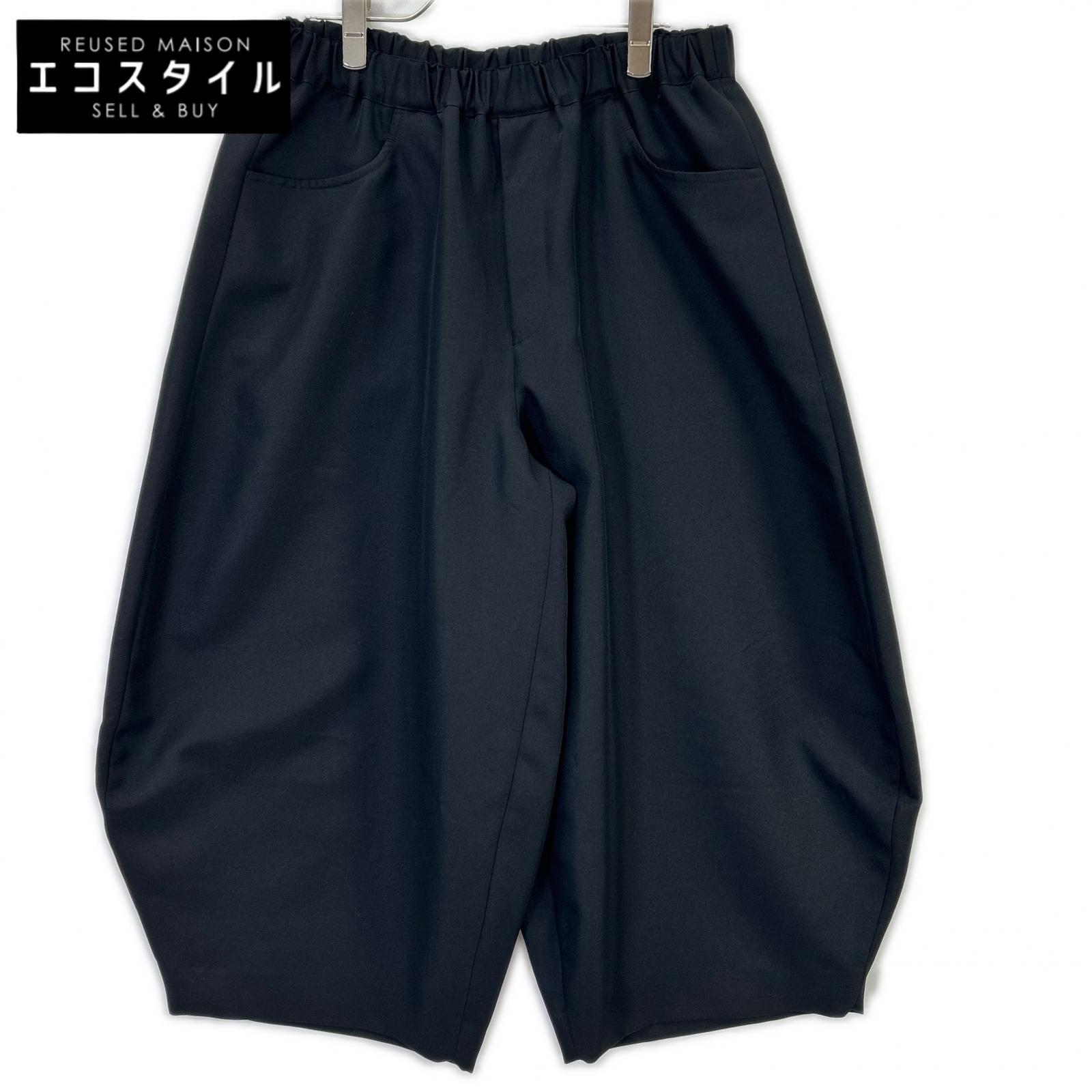 BLACKCOMMEdesGARCONS ブラックコムデギャルソン 1O-P024 25SS ブラック エステルツイル サルエルパンツ ボトムス