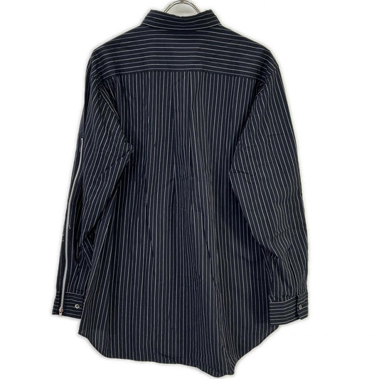 BLACKCOMMEdesGARCONS ブラックコムデギャルソン 1O-B009 25SS ブラック ピンストライプ ジップ シャツ トップス