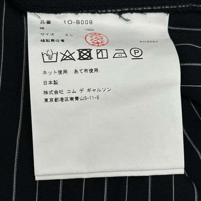 BLACKCOMMEdesGARCONS ブラックコムデギャルソン 1O-B009 25SS ブラック ピンストライプ ジップ シャツ トップス
