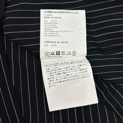 BLACKCOMMEdesGARCONS ブラックコムデギャルソン 1O-B009 25SS ブラック ピンストライプ ジップ シャツ トップス