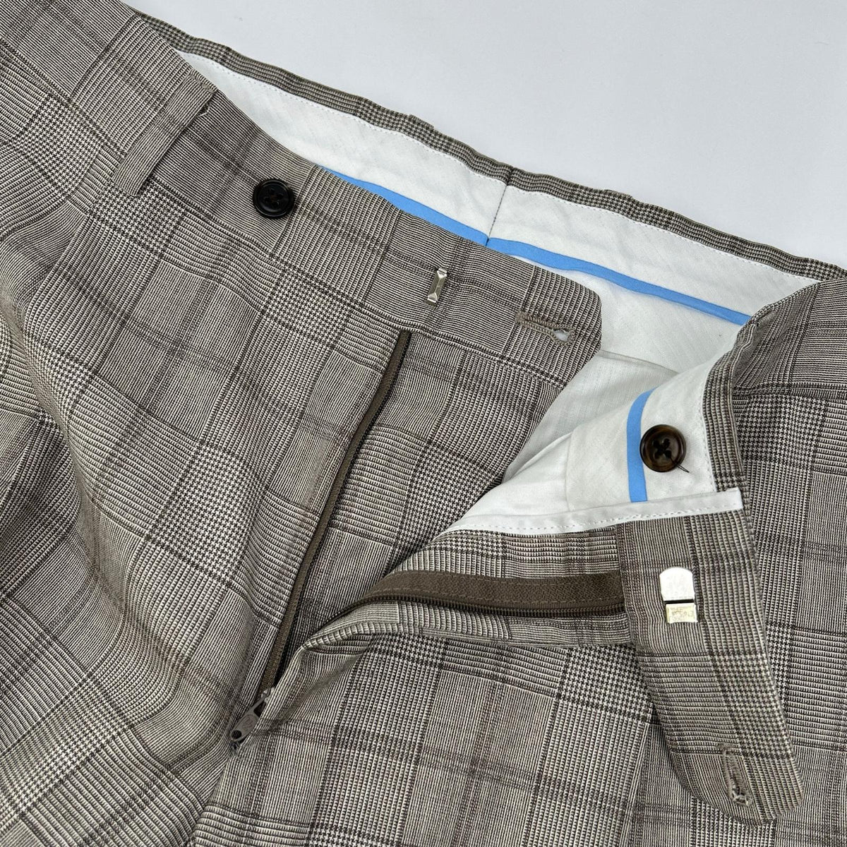 Belvest A71100 Brown Check SUPER130's Wool Check Suit Suit Set