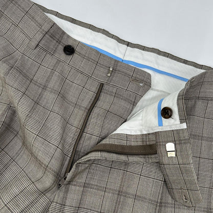 Belvest A71100 Brown Check SUPER130's Wool Check Suit Suit Set