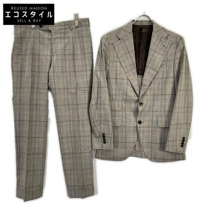 Belvest A71100 Brown Check SUPER130's Wool Check Suit Suit Set