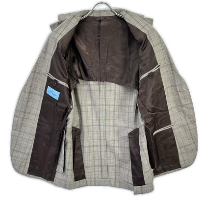 Belvest A71100 Brown Check SUPER130's Wool Check Suit Suit Set