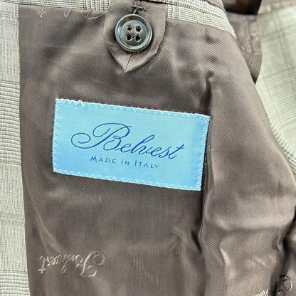 Belvest ベルベスト A71100 ブラウン チェック SUPER130's ウール チェック スーツ スーツ セットアップ