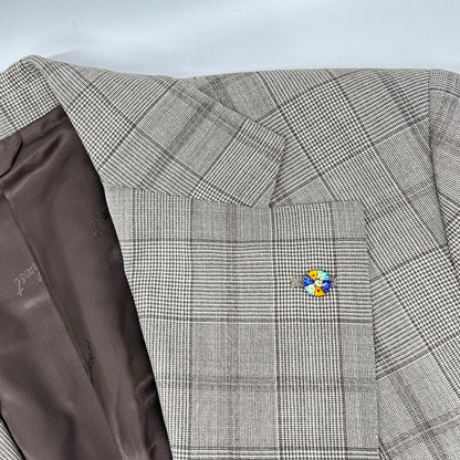 Belvest A71100 Brown Check SUPER130's Wool Check Suit Suit Set