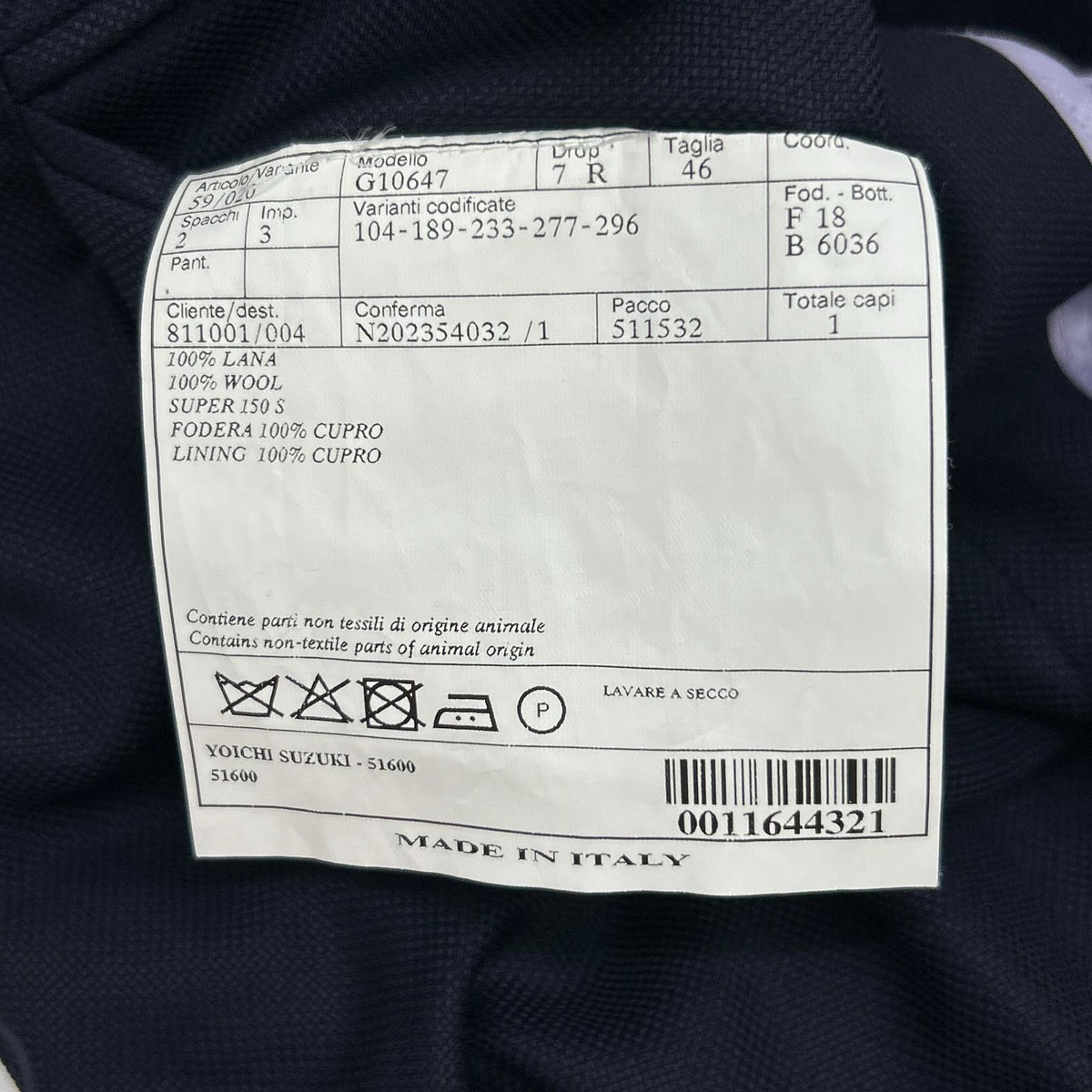 Belvest ベルベスト G10647 ネイビー SUPER150's ウール JACKET IN THE BOX 3Bジャケット ジャケット