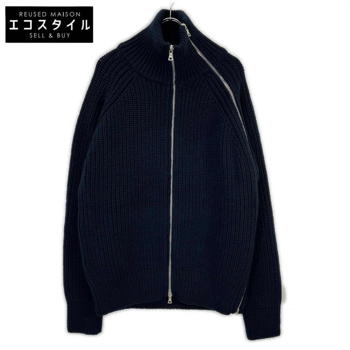 DRIES VAN NOTEN ドリスヴァンノッテン 252-021217-2707-900 25-26AW ネイビー MONTY BIS ドライバーズニット ジャケット