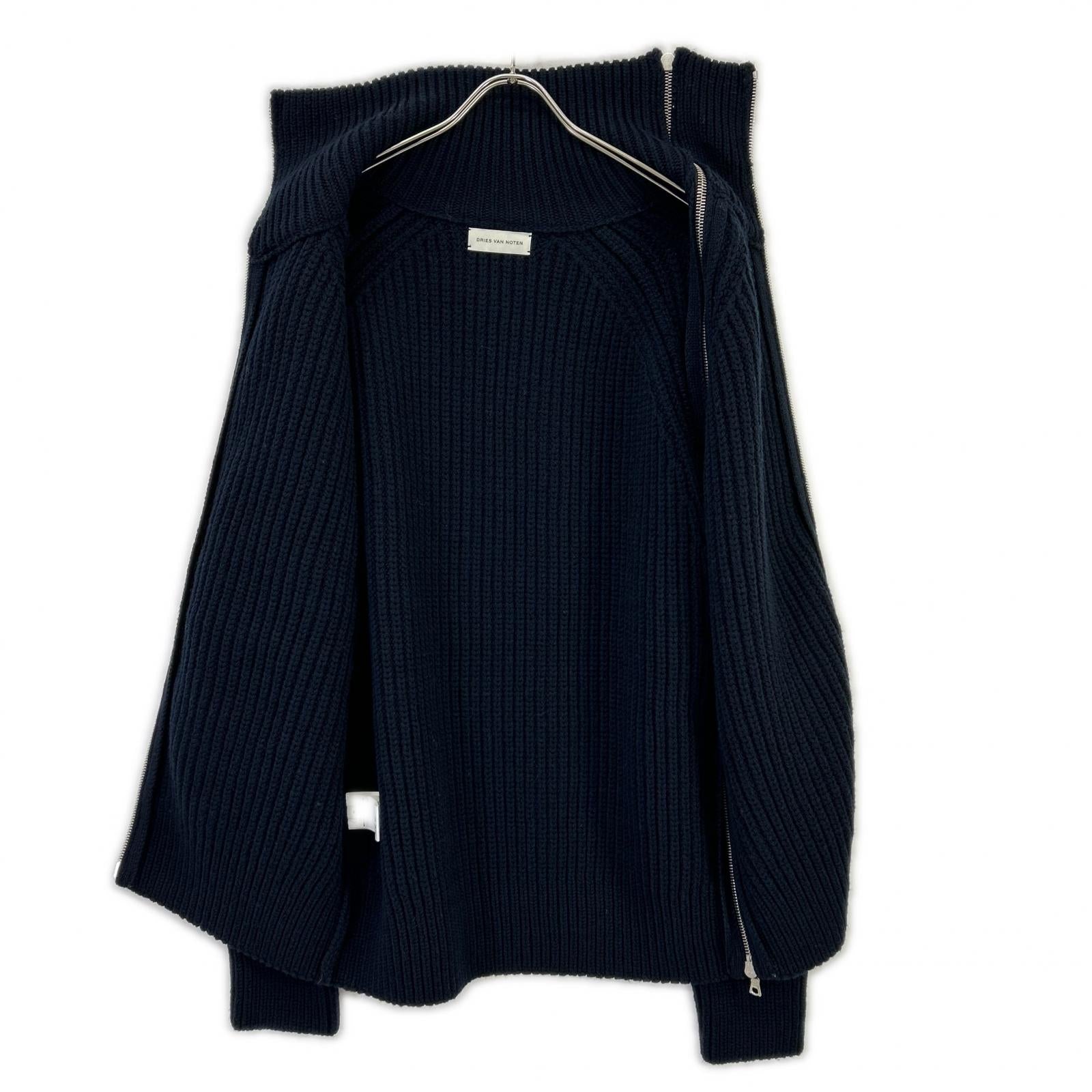 DRIES VAN NOTEN ドリスヴァンノッテン 252-021217-2707-900 25-26AW ネイビー MONTY BIS ドライバーズニット ジャケット