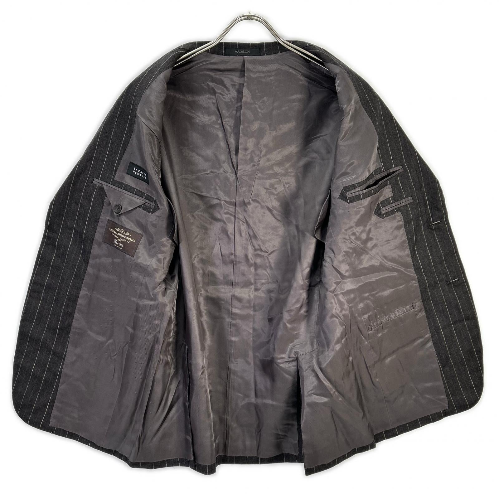 BARNEYSNEWYORK バーニーズニューヨーク グレーブラウン SUPER120's ウール MADISON カノニコ 3Pスーツ スーツ セットアップ