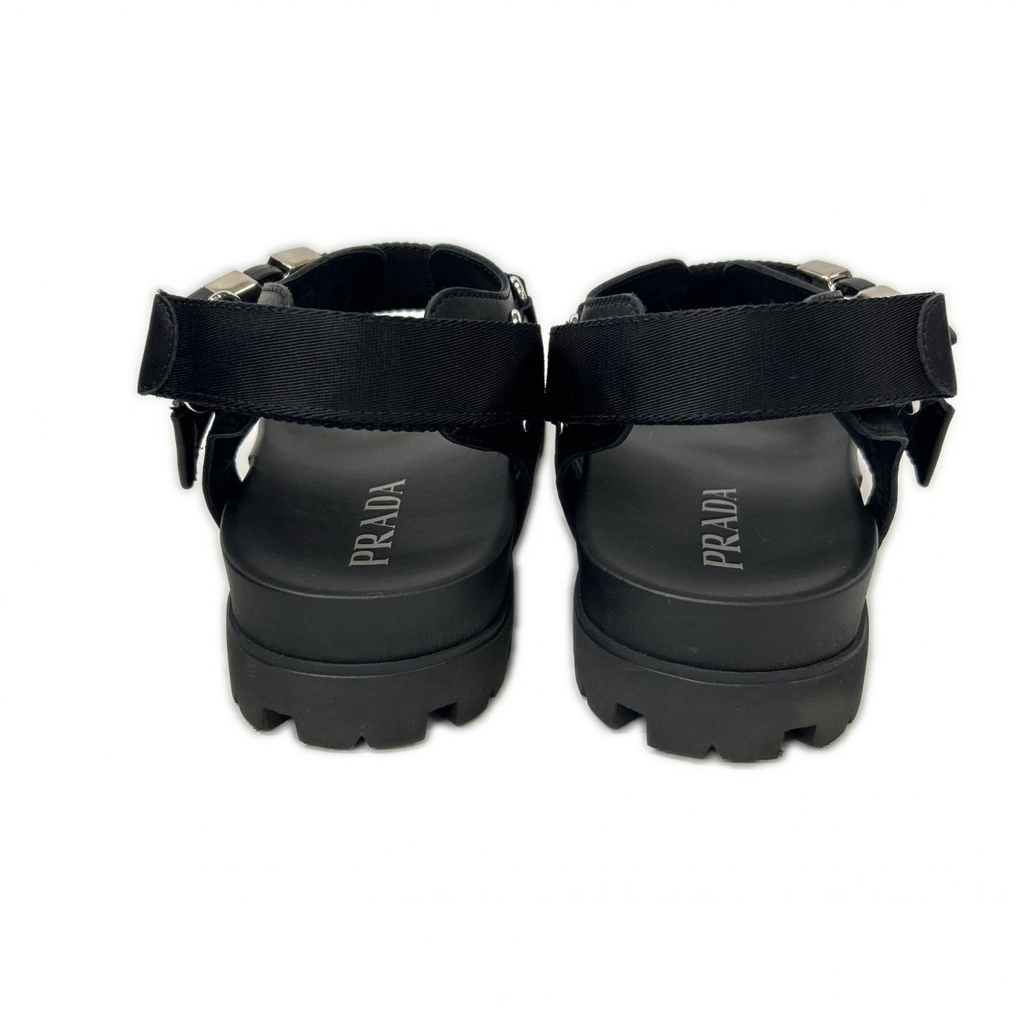 PRADA プラダ 【美品】2X3055 レザーｘナイロン バックルストラップ サンダル シューズ