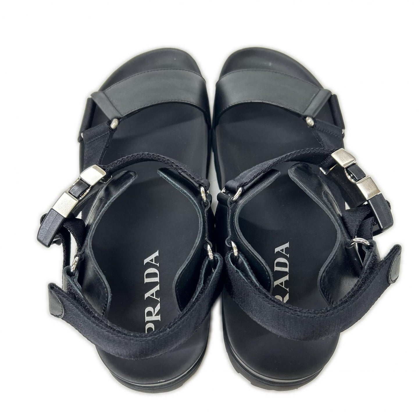 PRADA プラダ 【美品】2X3055 レザーｘナイロン バックルストラップ サンダル シューズ