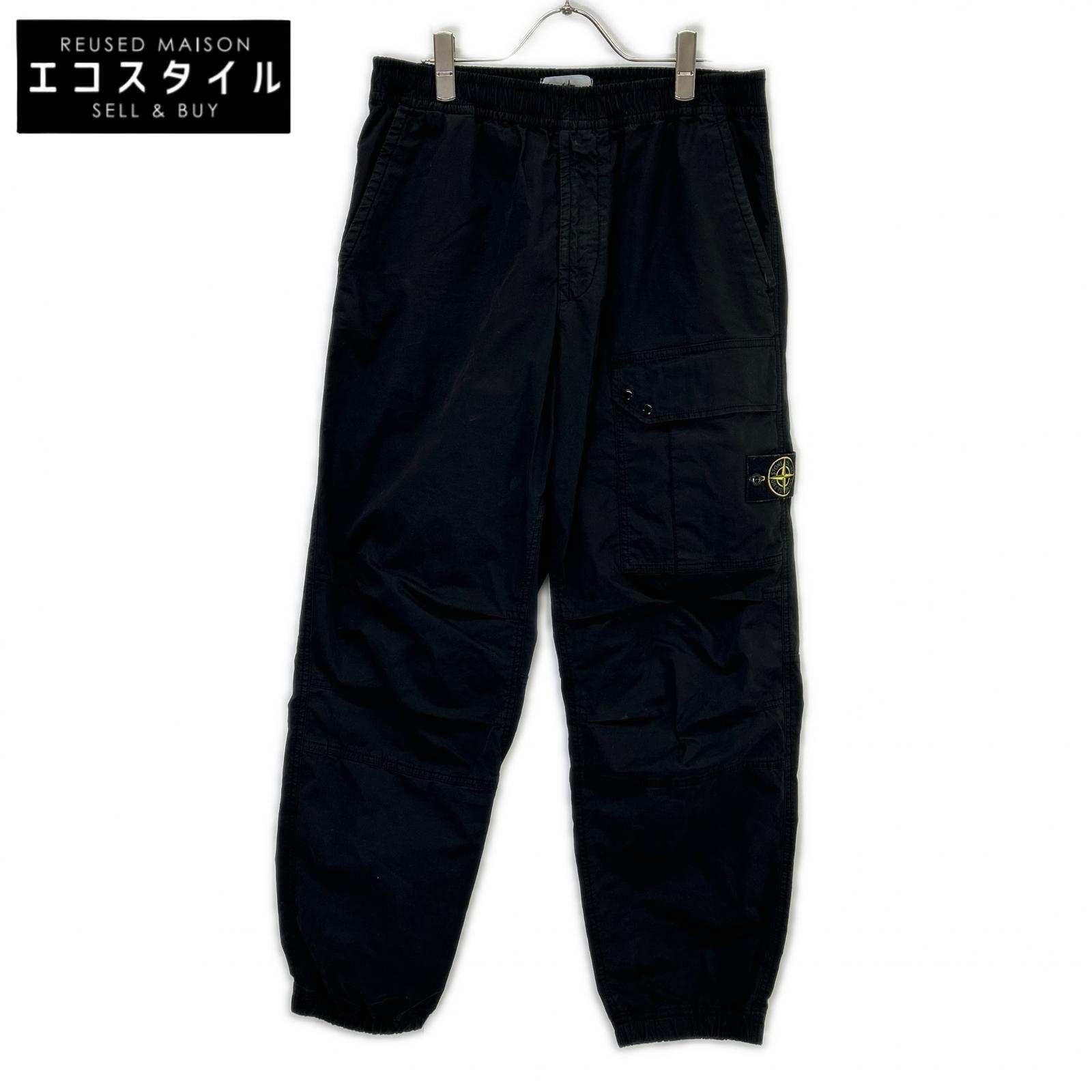 STONE ISLAND ストーンアイランド 8111532910 24AW ブラック スーピマコットンツイルストレッチ カーゴ イージーパンツ ボトムス