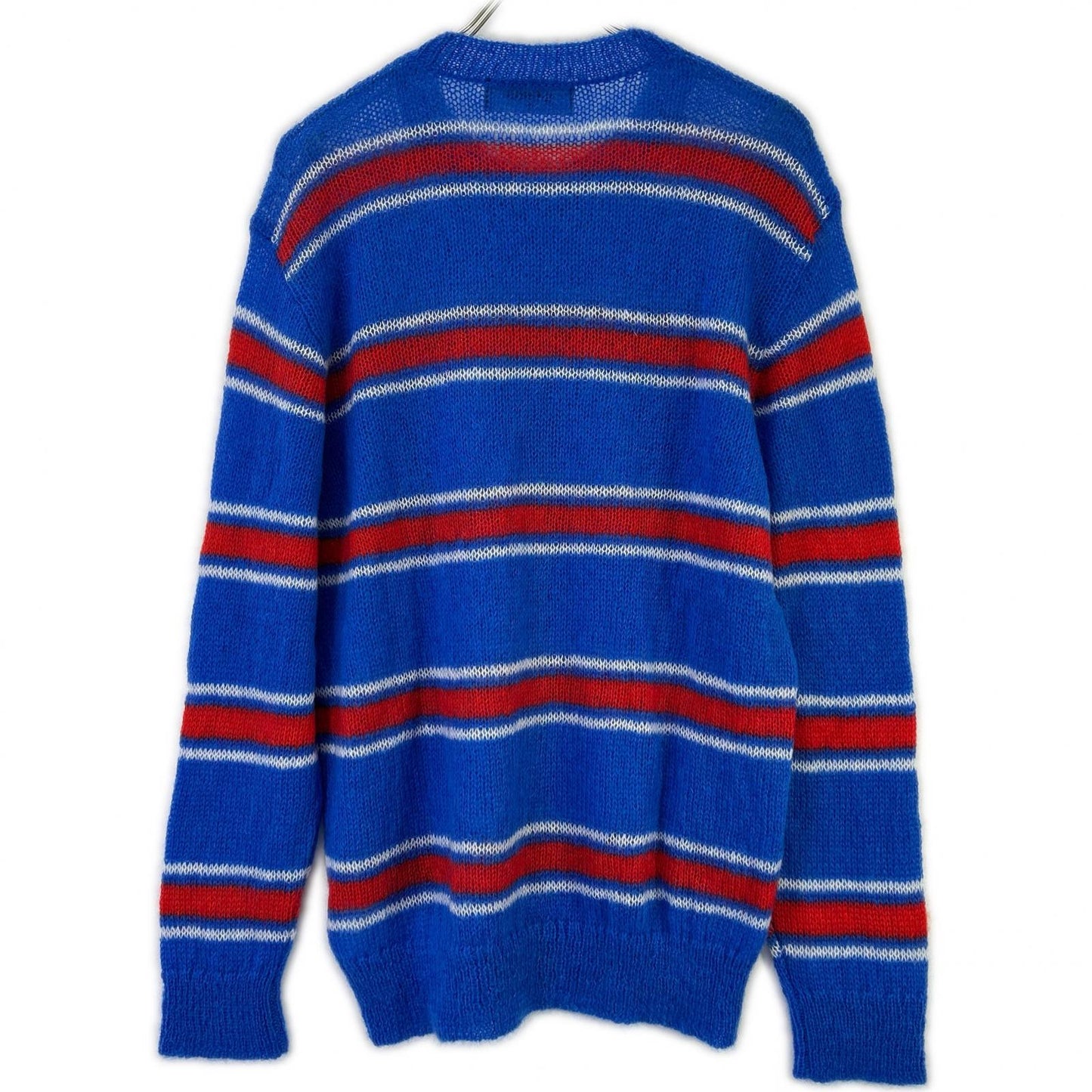 DSQUARED2 ディースクエアード S74HA1396 ブルー モヘア混 Striped Knit CrewneckPullover トップス