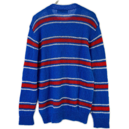 DSQUARED2 ディースクエアード S74HA1396 ブルー モヘア混 Striped Knit CrewneckPullover トップス