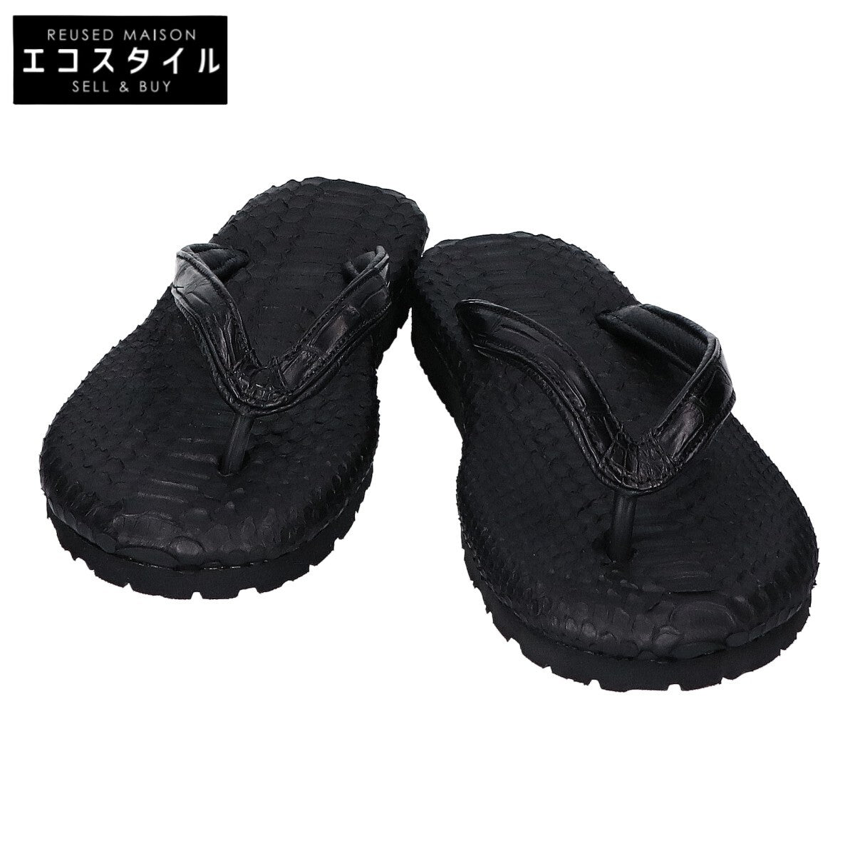 IKEDA Kohgei [Like new] 377 python and crocodile Vibram-soled sandals shoes