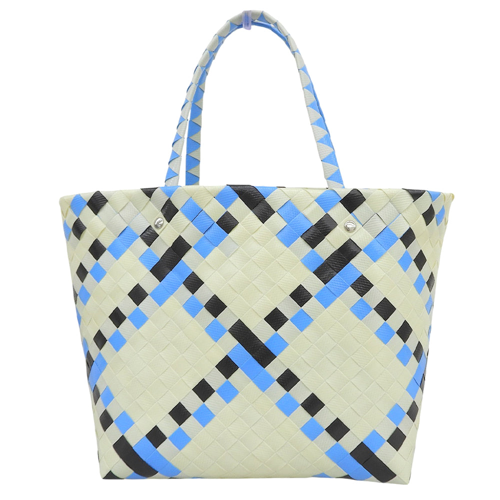 MARNI マルニ 美品 アイボリー×ブルー系 ピクニックバッグ ハンドバッグ レディース ハンドバッグ