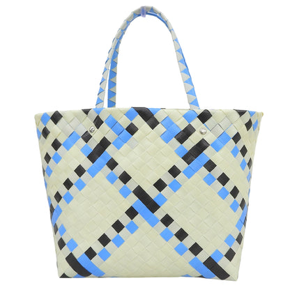 MARNI マルニ 美品 アイボリー×ブルー系 ピクニックバッグ ハンドバッグ レディース ハンドバッグ