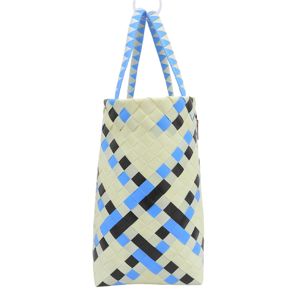 MARNI マルニ 美品 アイボリー×ブルー系 ピクニックバッグ ハンドバッグ レディース ハンドバッグ