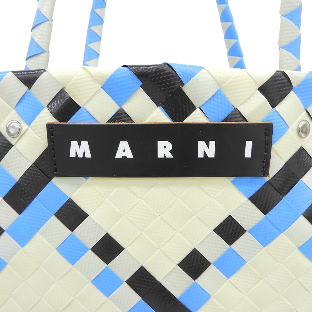 MARNI マルニ 美品 アイボリー×ブルー系 ピクニックバッグ ハンドバッグ レディース ハンドバッグ