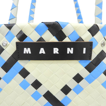 MARNI マルニ 美品 アイボリー×ブルー系 ピクニックバッグ ハンドバッグ レディース ハンドバッグ