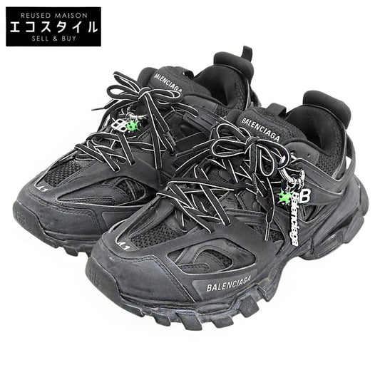 BALENCIAGA バレンシアガ 美品 ロゴチャーム付き トラックトレーナー Track Trainer スニーカー シューズ メンズ ブラック 27cm 542023 シューズ