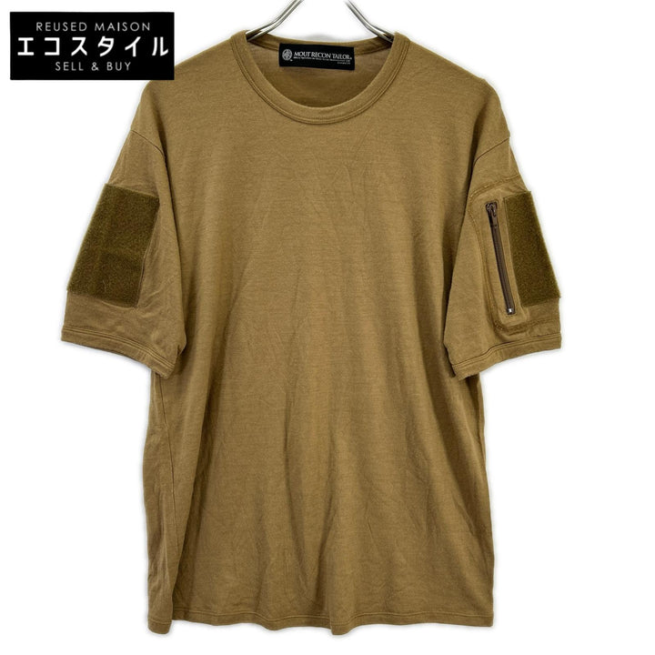 MOUT RECON TAILOR マウトリーコンテーラー ブラウン 半袖 袖パッチデザイン ニット トップス