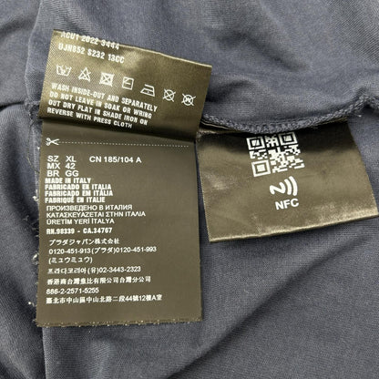 PRADA プラダ UJN852 S232 ネイビー トライアングルロゴ コットン 半袖Tシャツ トップス