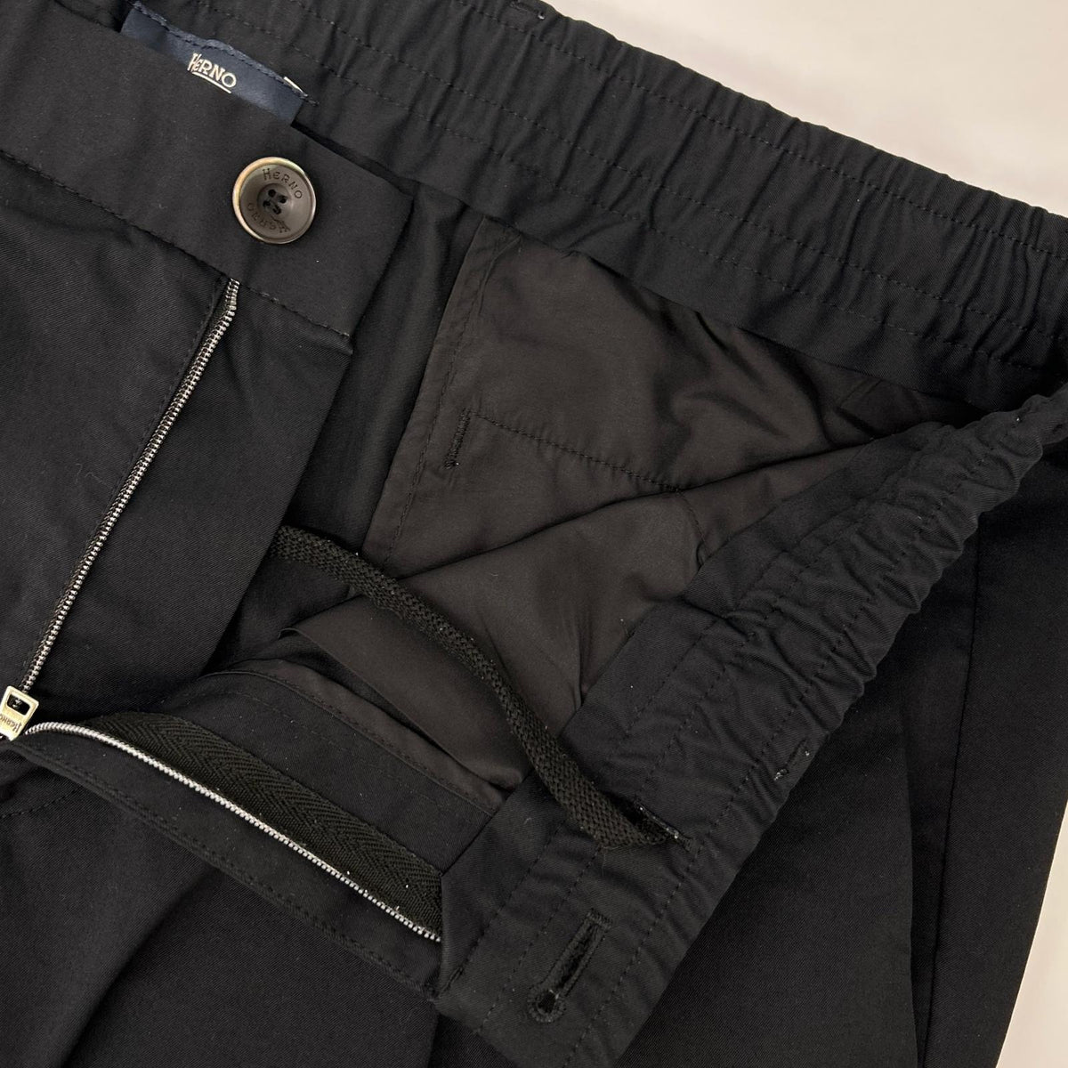 HERNO Herno PT000015U Black Polyester Slacks Bottoms