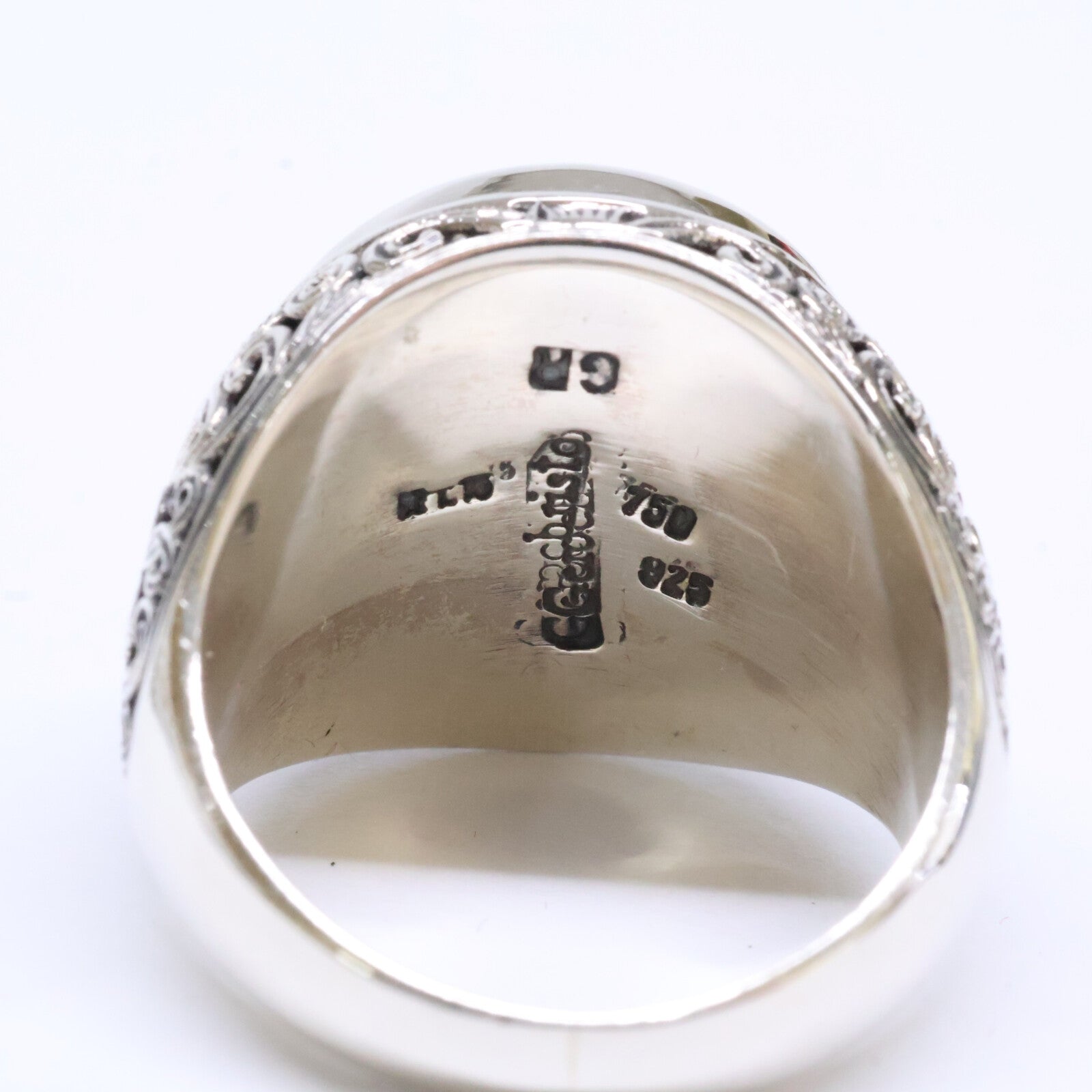 Gerochristo ジェロクリスト 【新品同様】925 750 Mediterranean ルビー 透かし彫り リング 指輪