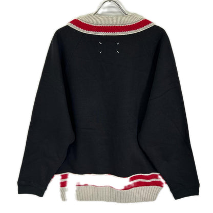 Maison margiela メゾンマルジェラ 20年製 S30GU0141 ネイビー Vネックニット 切替 スウェット トップス