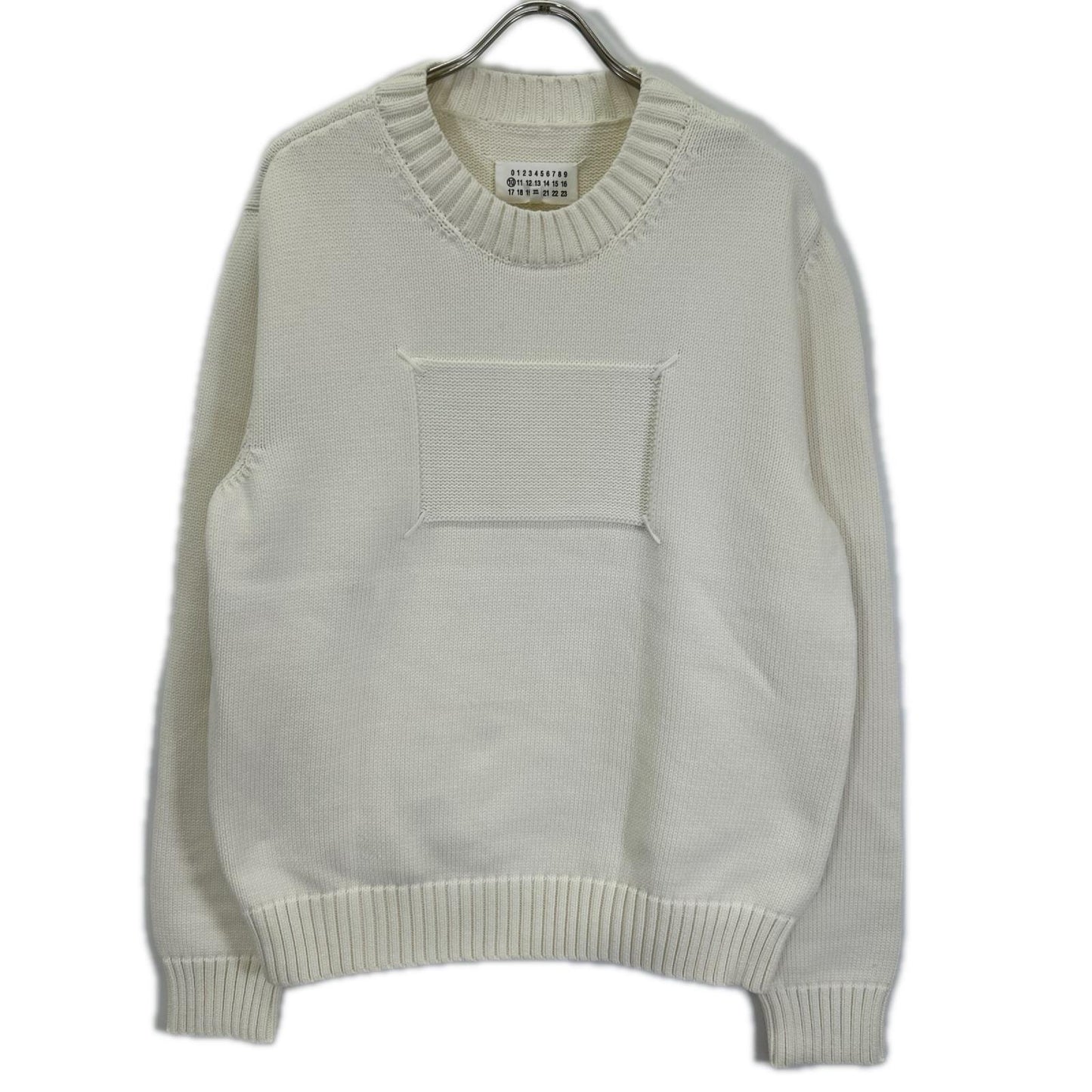 Maison margiela メゾンマルジェラ 20年製 S50GP0212 ホワイト ラベルロゴ 4ステッチ クルーネック ニットセーター トップス