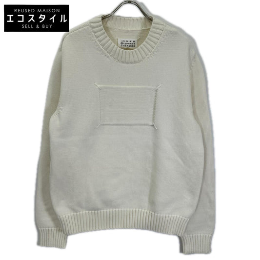 Maison margiela メゾンマルジェラ 20年製 S50GP0212 ホワイト ラベルロゴ 4ステッチ クルーネック ニットセーター トップス