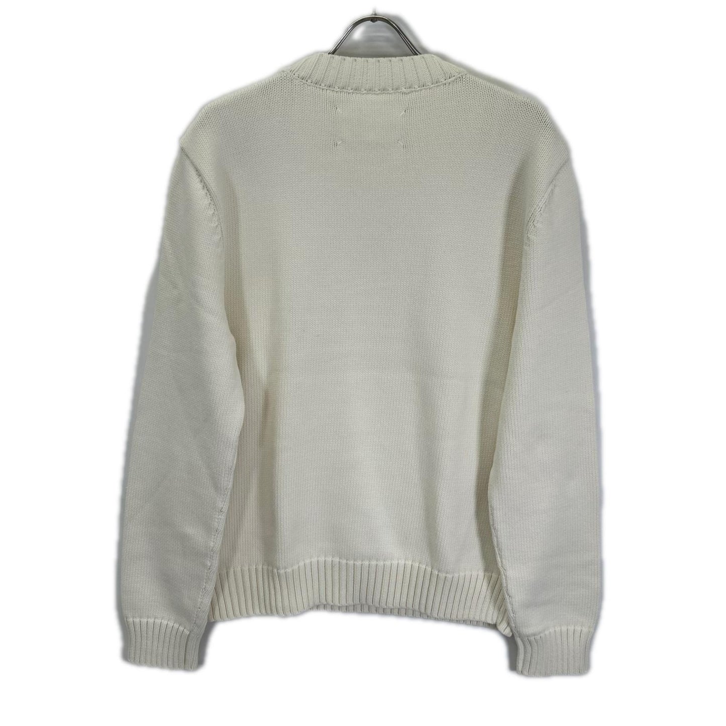 Maison margiela メゾンマルジェラ 20年製 S50GP0212 ホワイト ラベルロゴ 4ステッチ クルーネック ニットセーター トップス