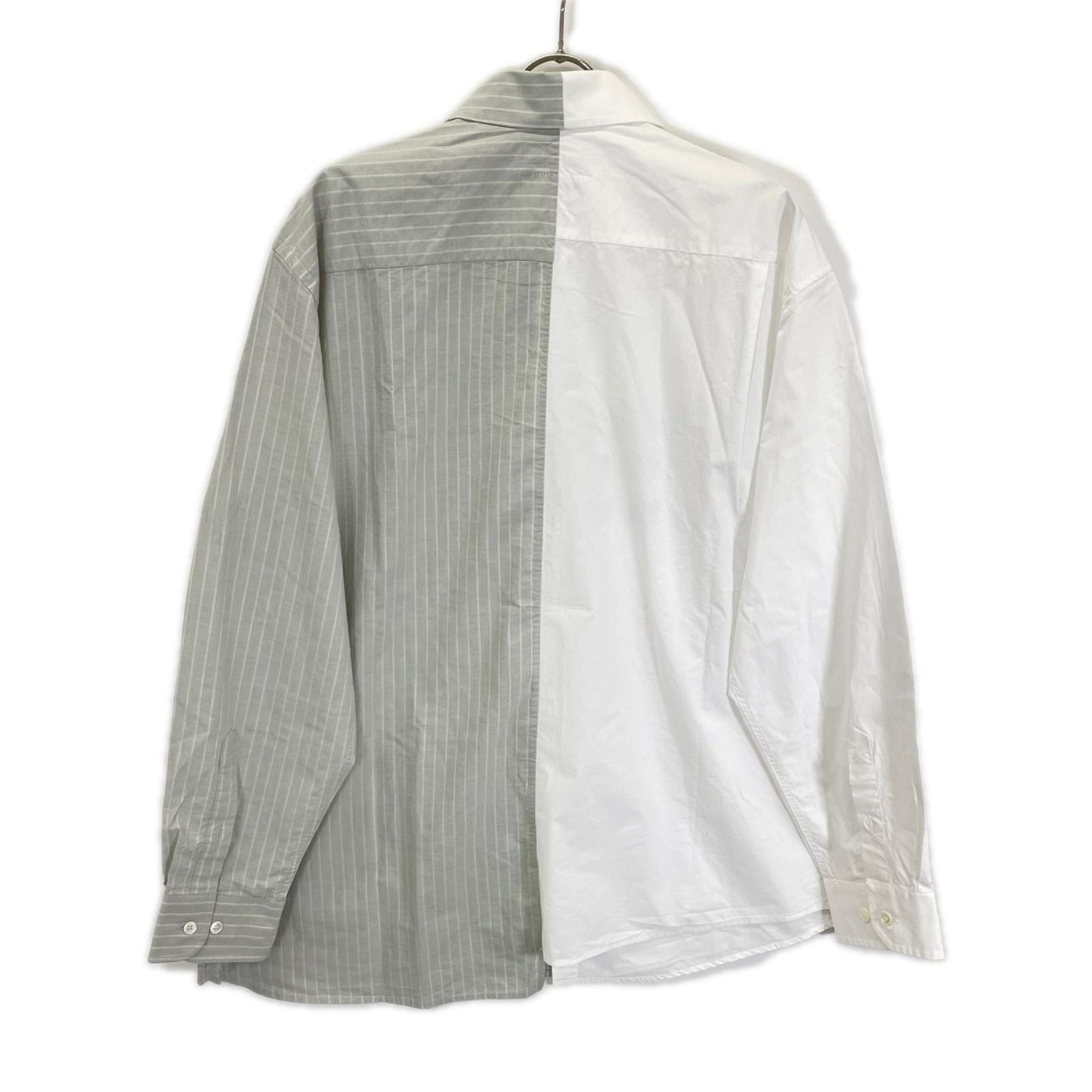 MM6 エムエムシックス SH0DT0016 ホワイト×グレー NUMERIC ASYMMETRIC SHIRT シャツ トップス